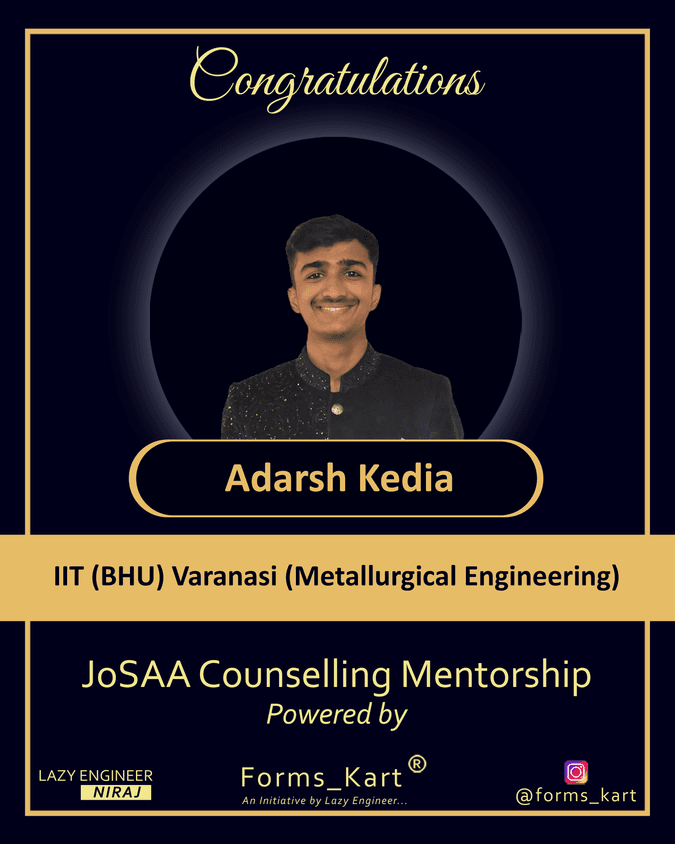FormsKart Top Mentored IIT Achiever