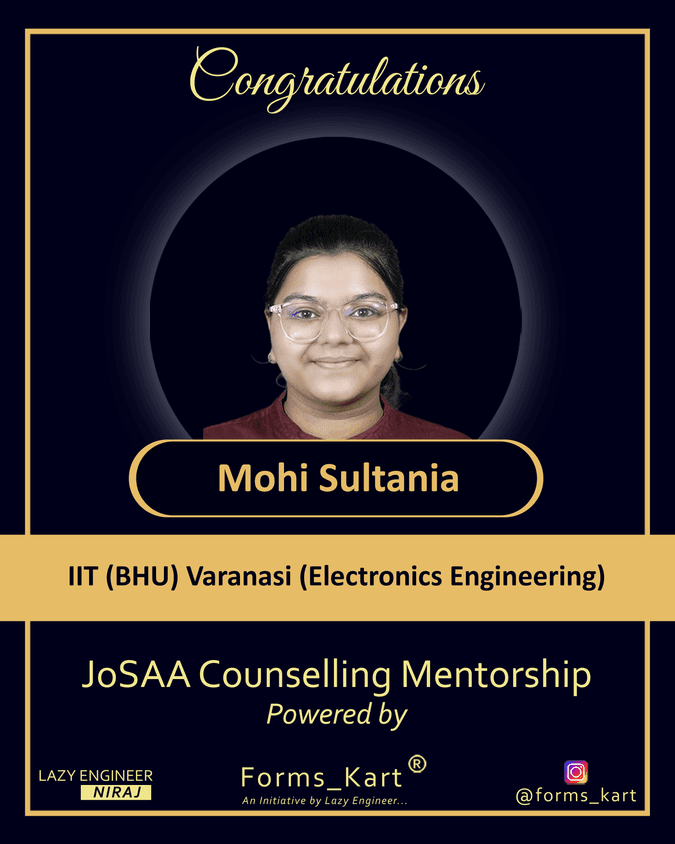FormsKart Top Mentored IIT Achiever